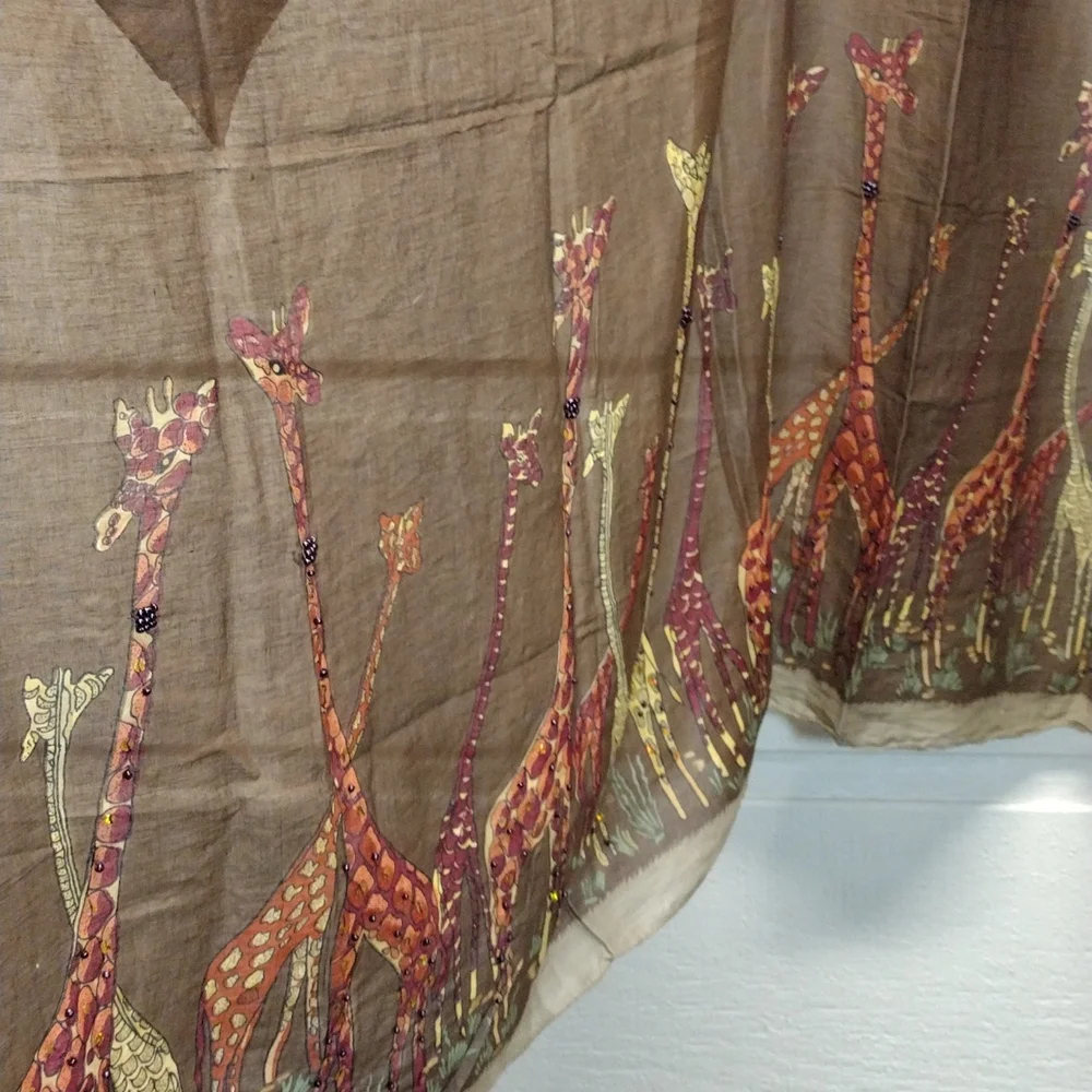 Giraffe scarf embellished with beads and sequins